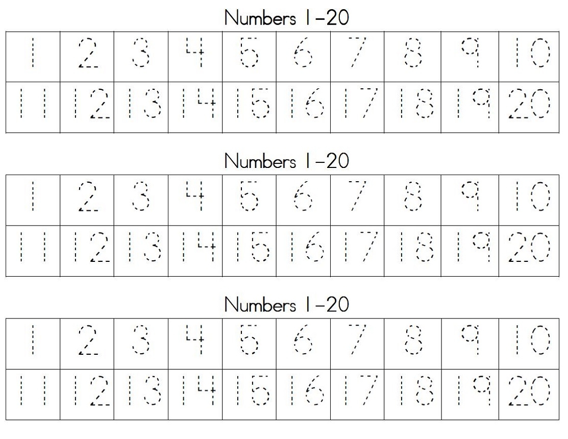 Number Tracer Pages For Kids Activity Shelter