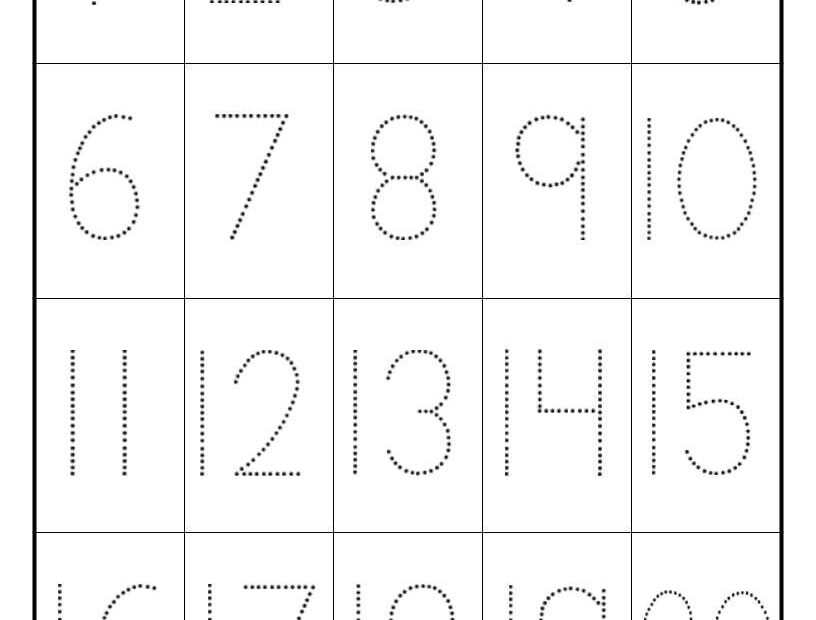 Number Tracing Practice 1 20 Tracing Worksheet Preschool Kindergarten Homeschool Number Writing Activity Etsy
