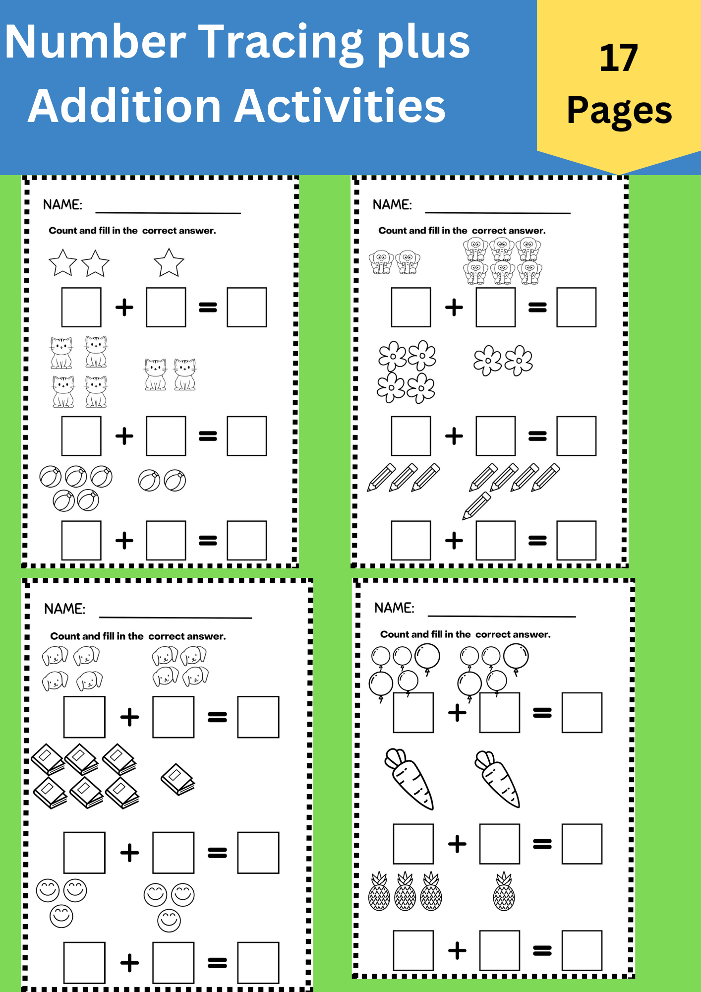 Number Tracing Worksheets 1 To 10 Plus Addition Worksheets