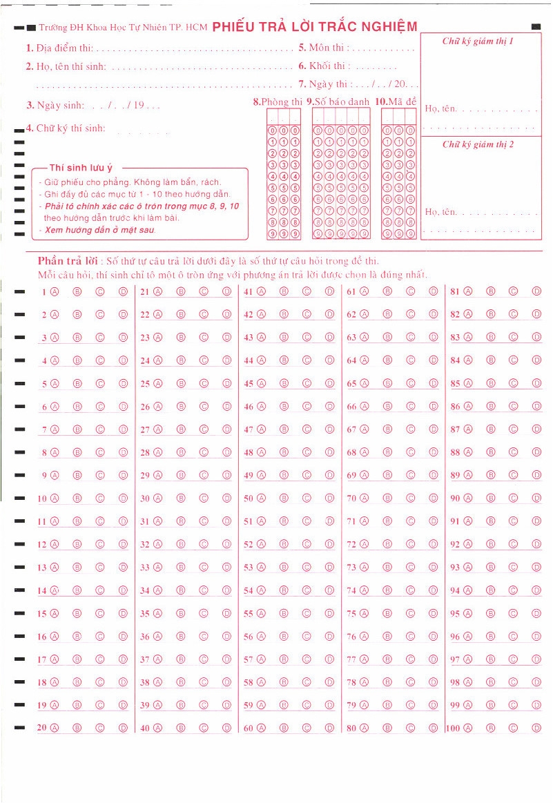 multiple choice answers