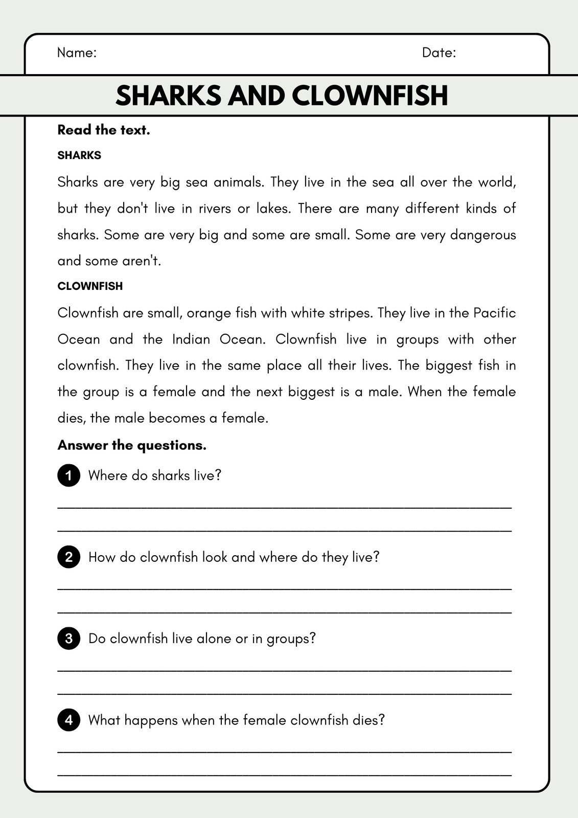 3rd grade reading worksheets free