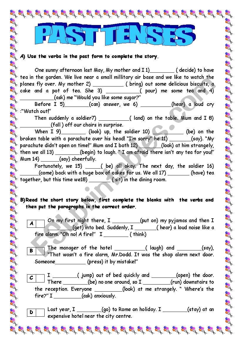 Past Tenses ESL Worksheet By Hvcn