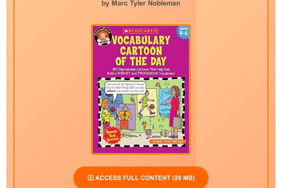 PDF Vocabulary Cartoon Of The Day Grades 4 6 180 Reproducible Cartoons That Help Kids Build A ROB By AmyBaumbachff Issuu