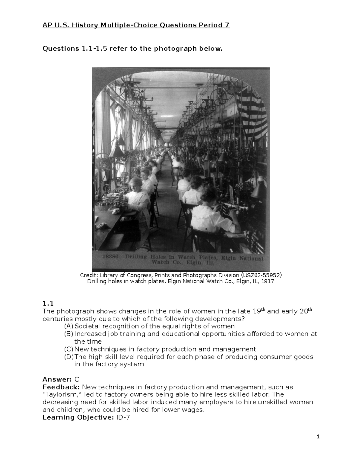 Period 7 Multiple Choice Questions U S History Exam Review Studocu