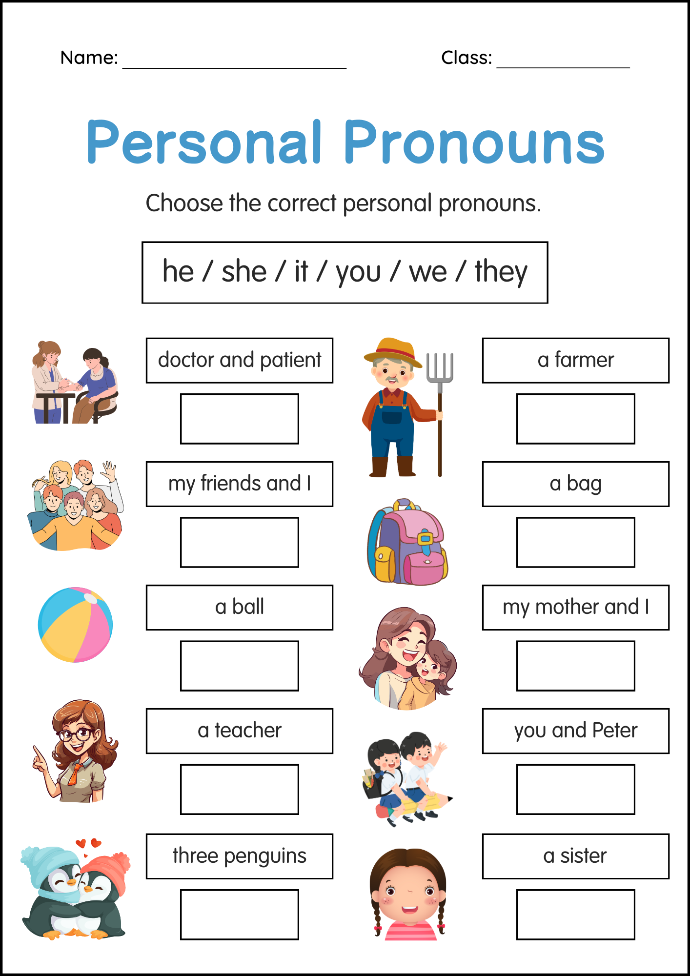 Personal Pronouns Activity Worksheets For Grade 2 3 4 Made By 