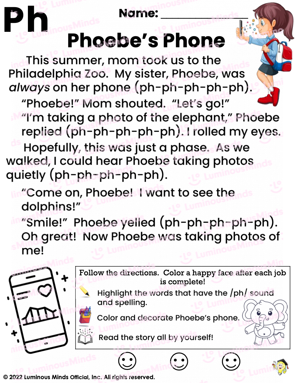 worksheet for reading practice