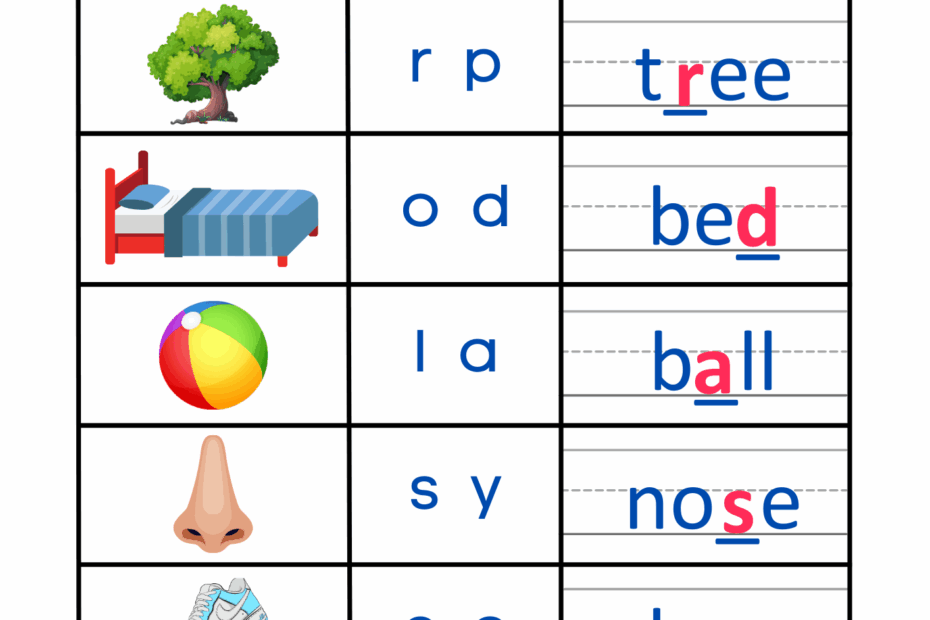 Phonetic Spelling Worksheet For Kindergarten Kidpid