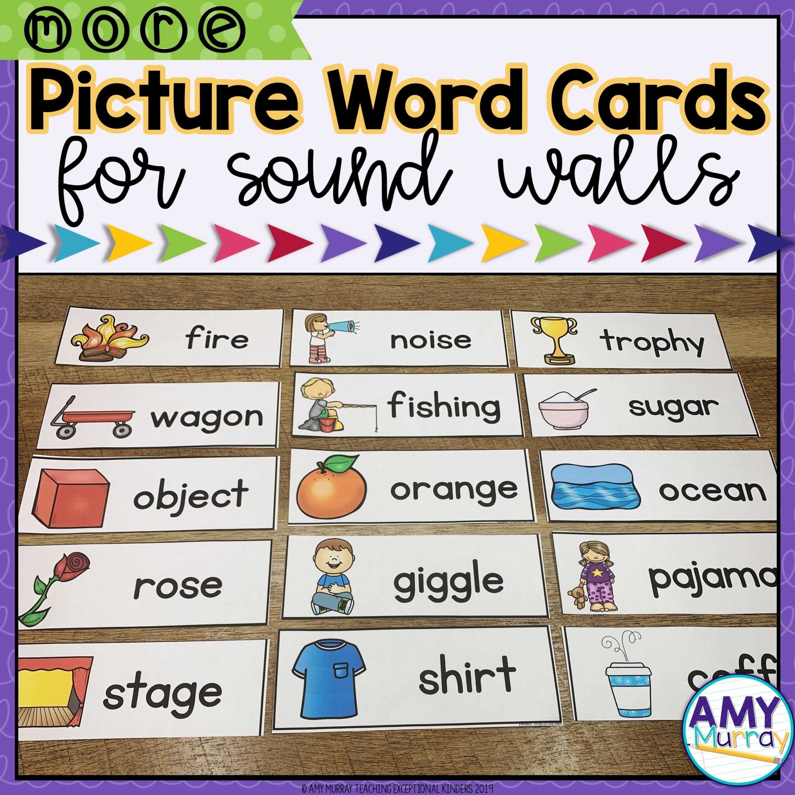 Picture Word Cards For Sound Wall 2 Teaching Exceptional Kinders