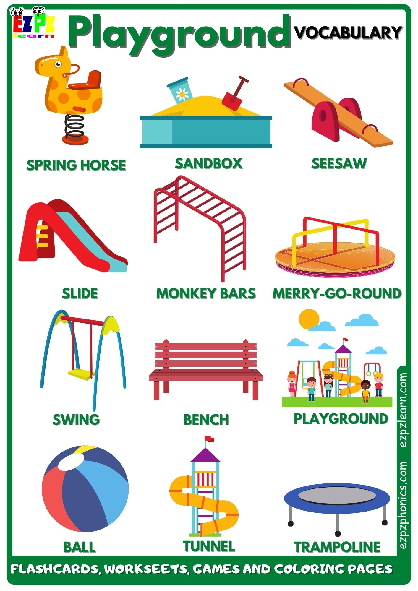 Playground Vocabulary Free English Vocabulary Flashcards 