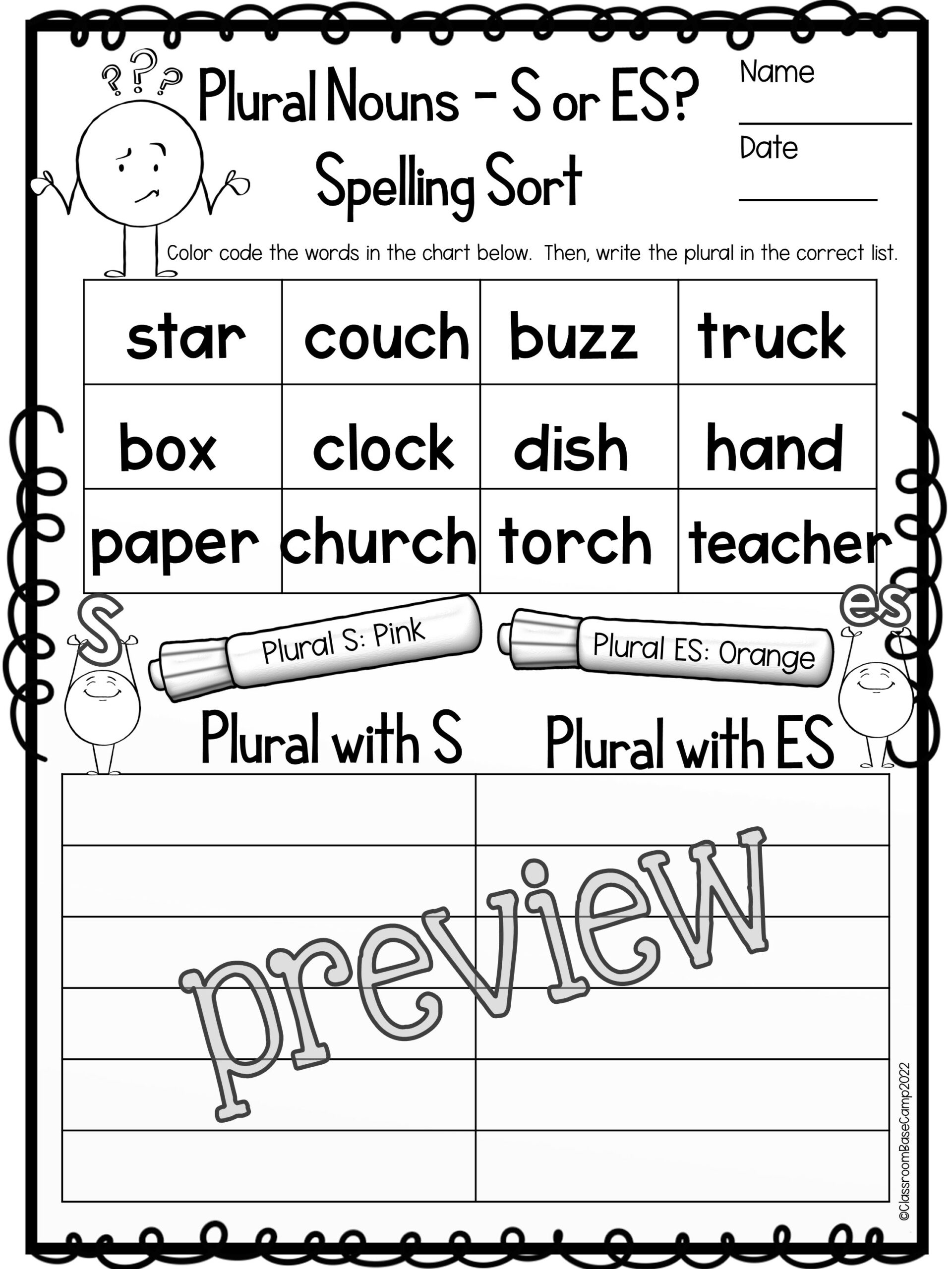 Plural Noun Spelling Rules Orton Gillingham