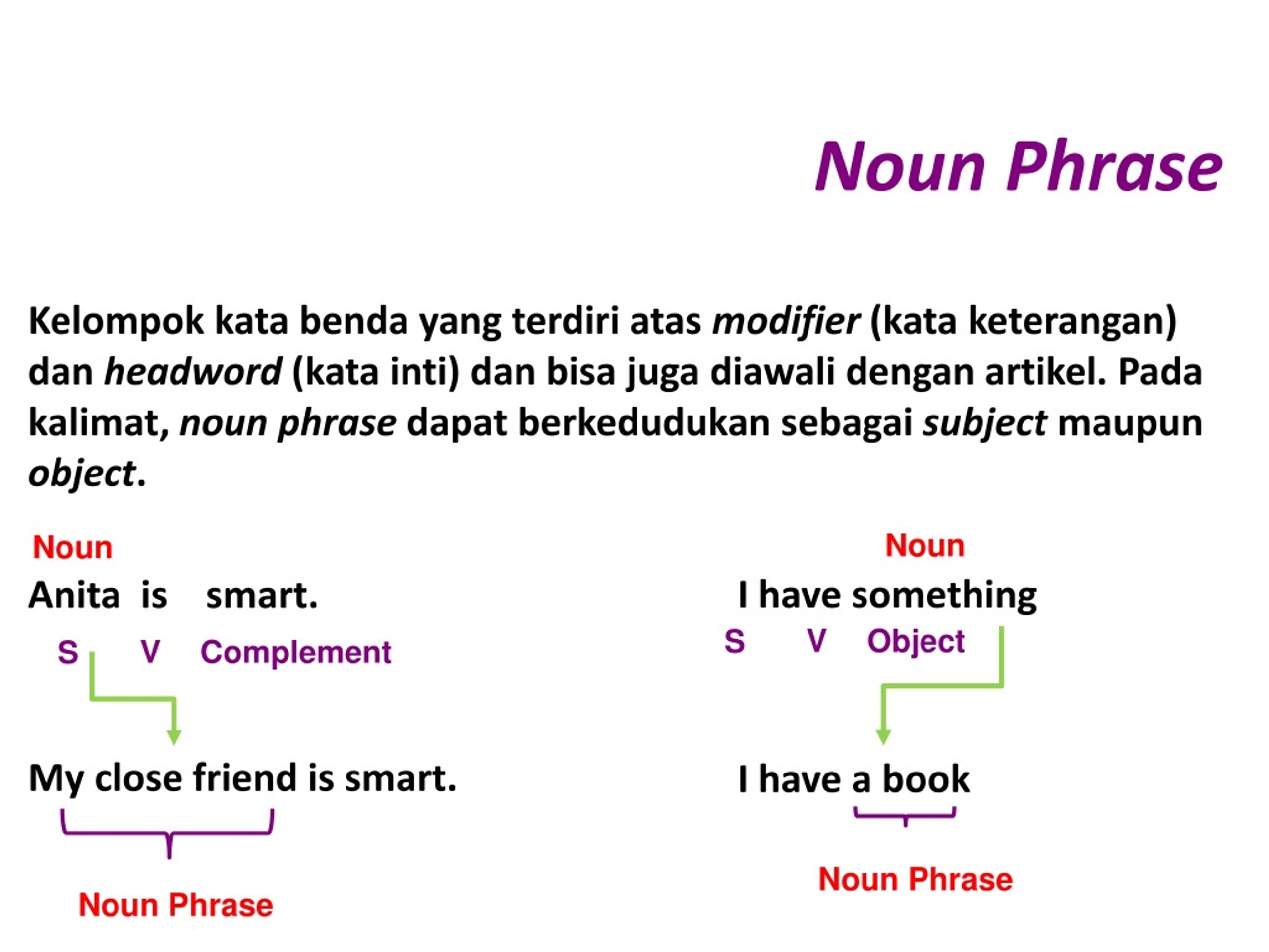 noun and noun phrase