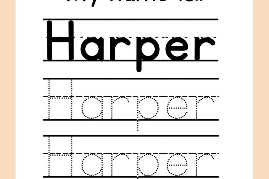 Pre k Custom Name Tracing Worksheet Etsy