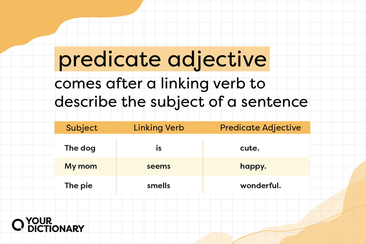 adjectives and verbs examples