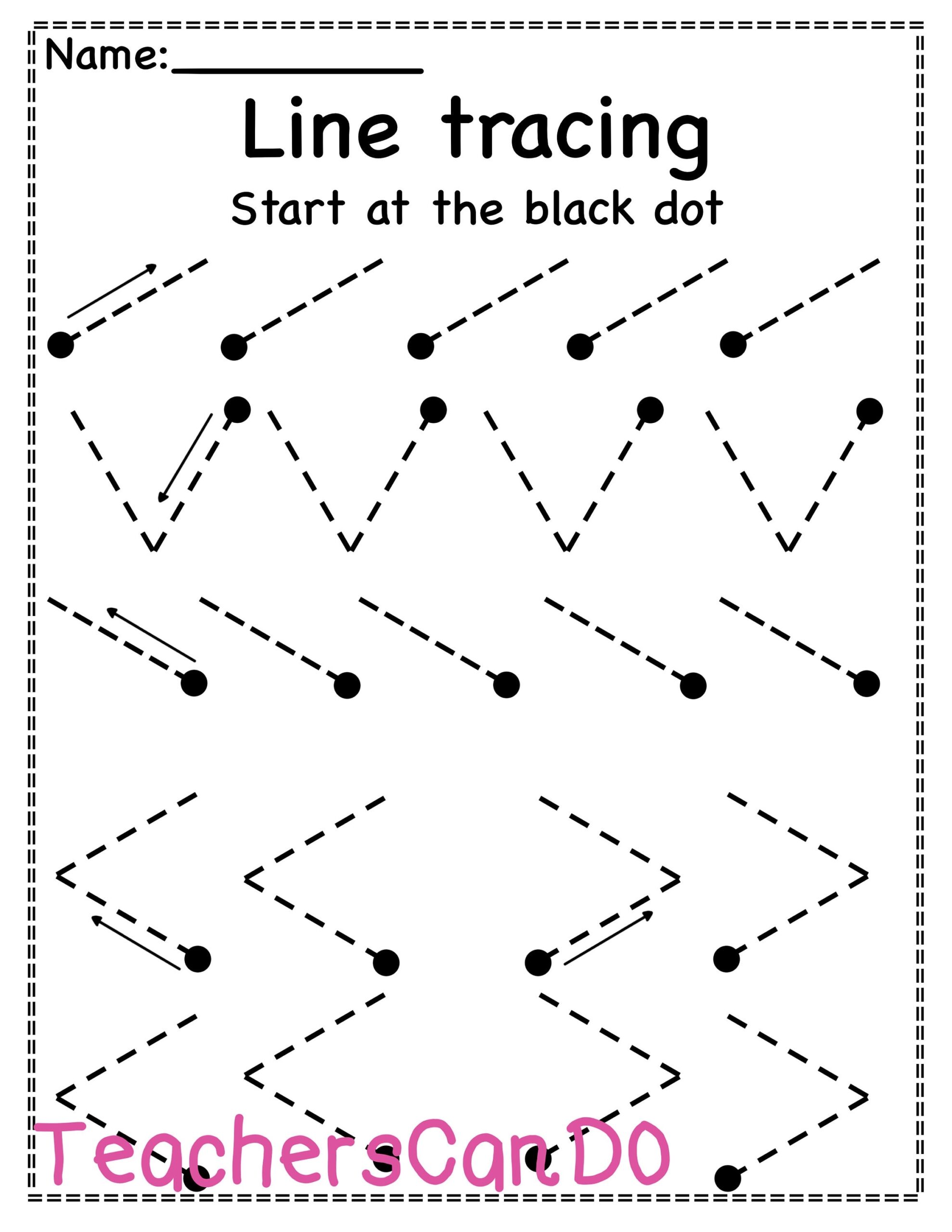 Preschool Line Tracing Worksheets Printable PDF Etsy