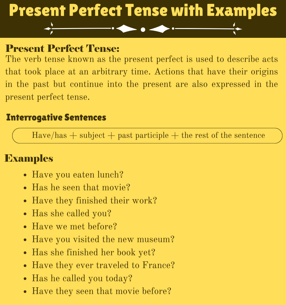Present Perfect Tense Meaning Definition Or All Examples Angrezibolchal