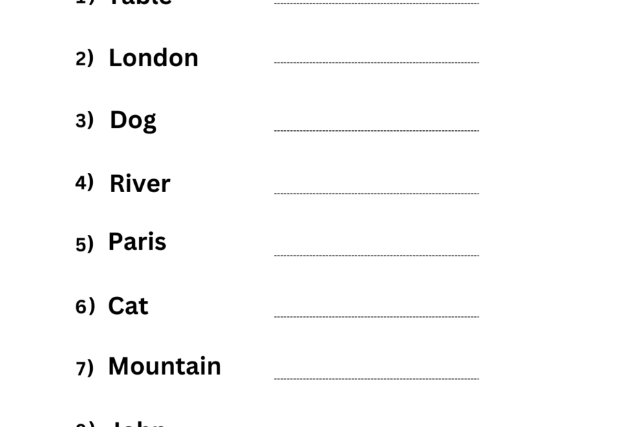 Printable Common Noun And Proper Nouns Worksheet For Grade 1 Made By Teachers