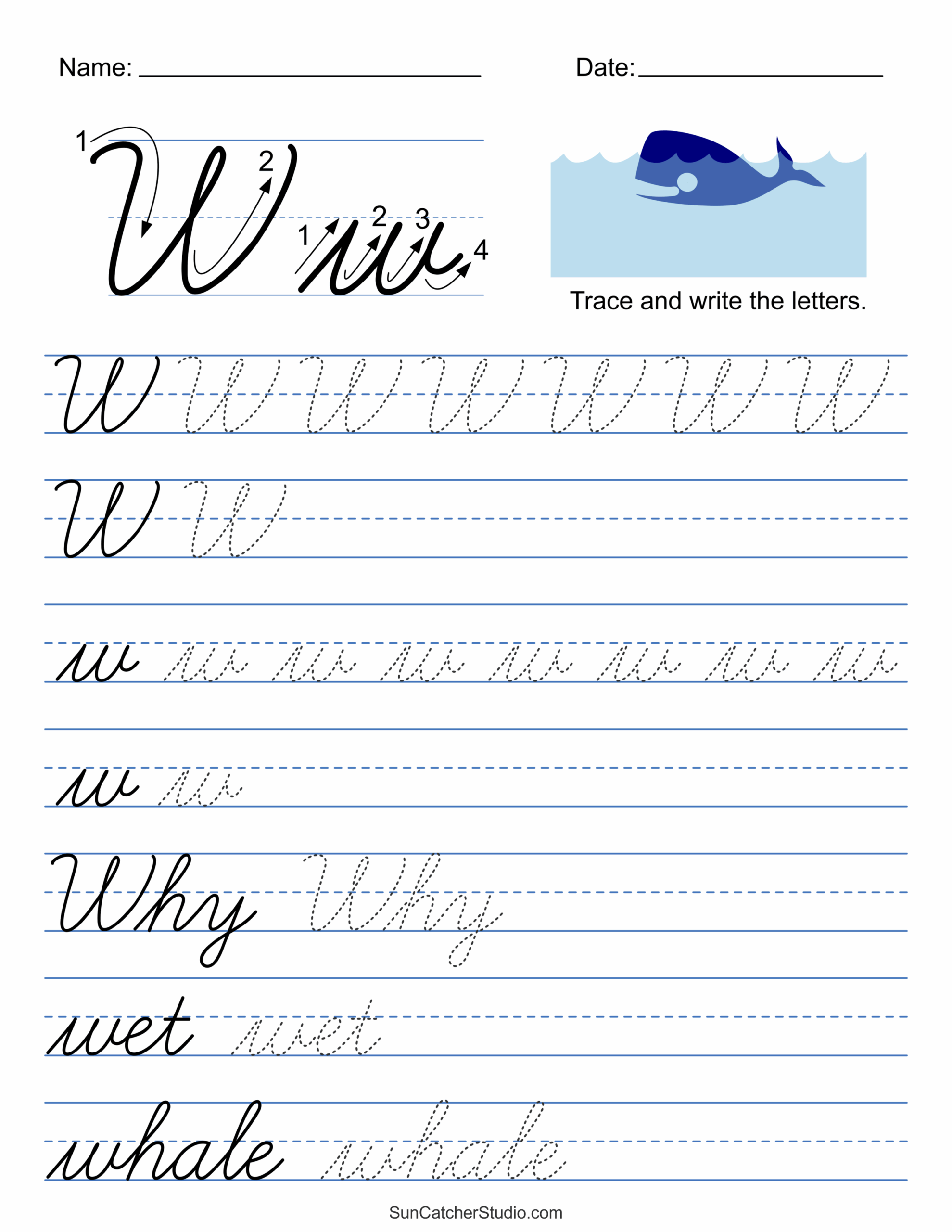 free printable cursive writing worksheet