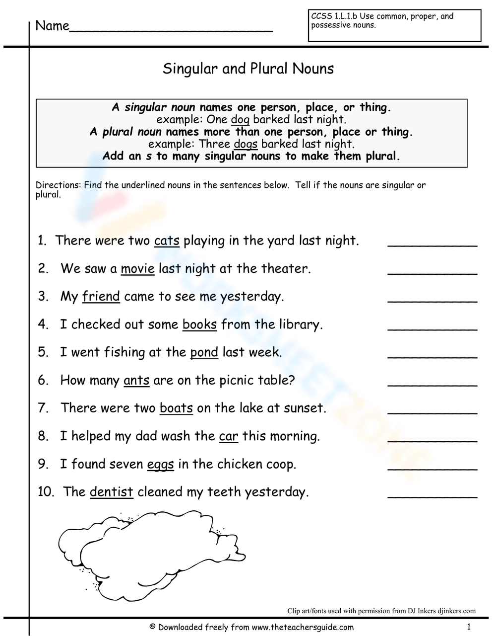 plural noun exercise