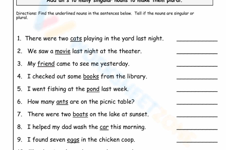 Printable Grade 5 Plural Nouns Worksheets