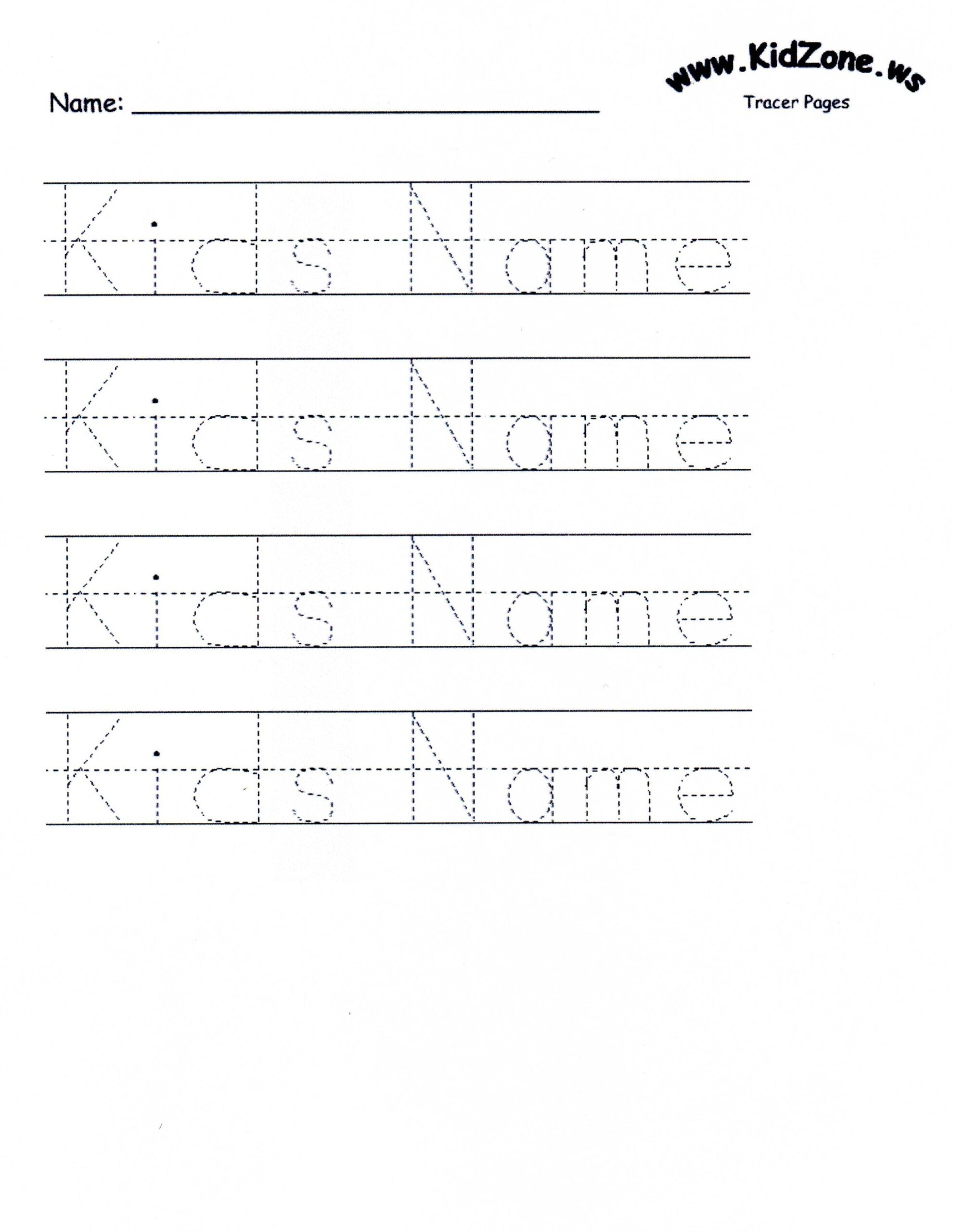 printable name tracing sheet
