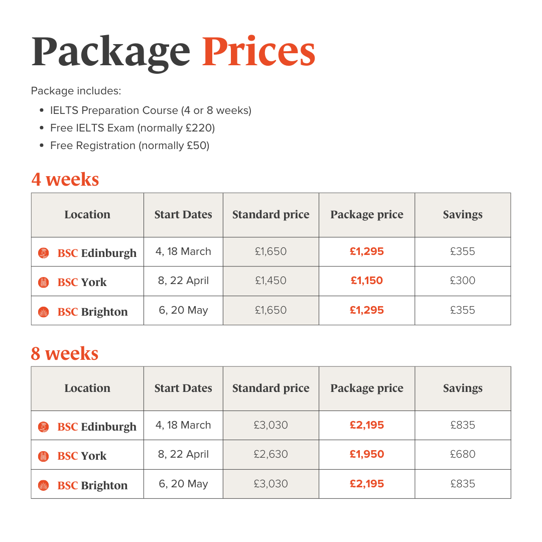 Promotions IELTS Packages BSC Education