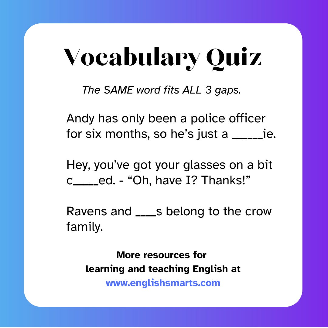  Quick Vocab Quiz 