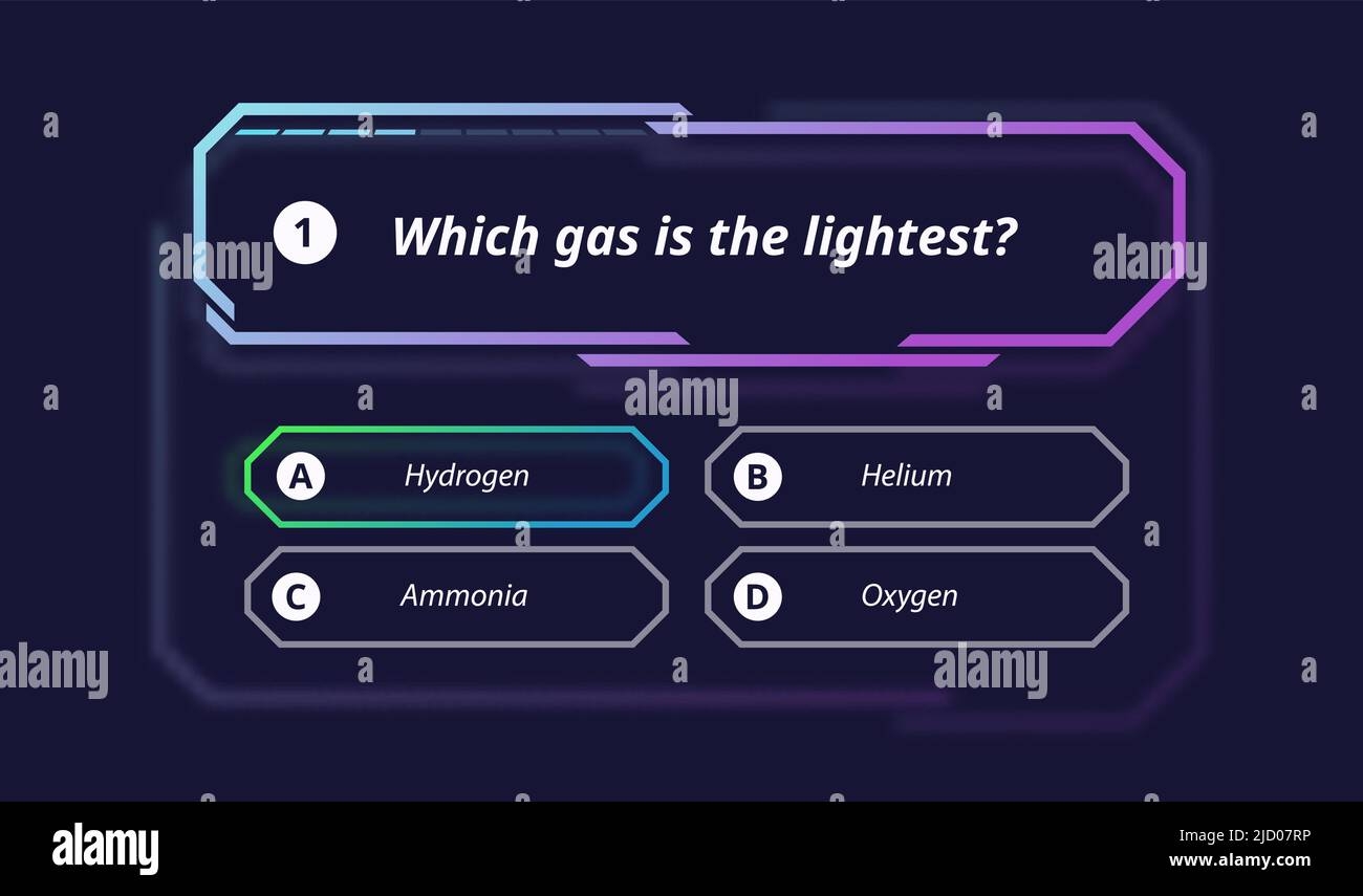 Quiz Questions And Test Menu Choice Vector UI Background Trivia 