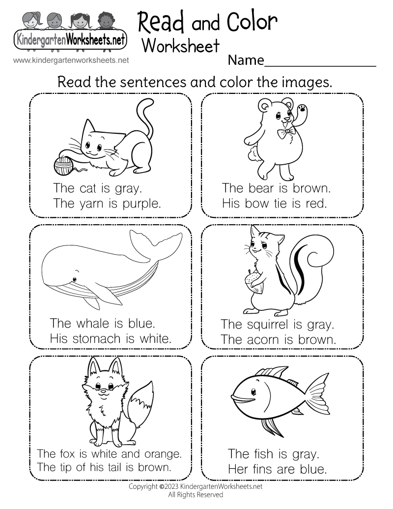 free printable kindergarten reading comprehension