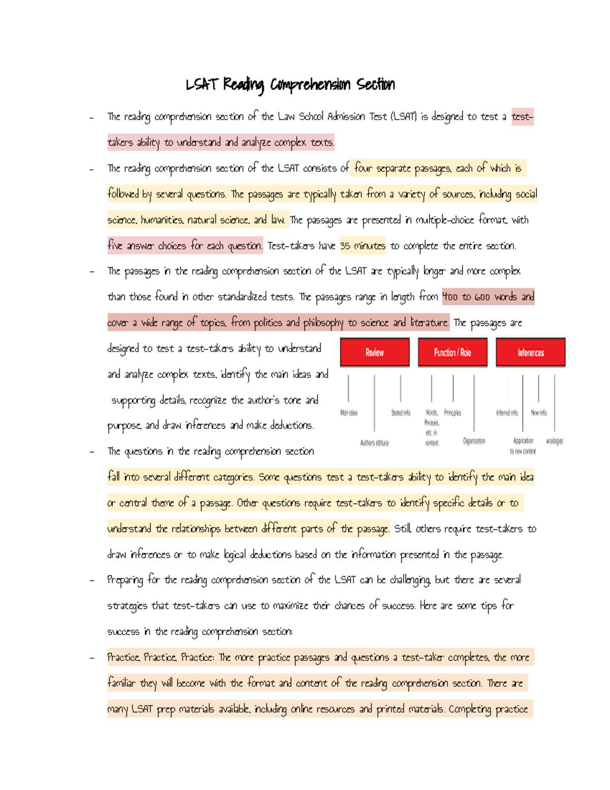 Reading Comp Lsat LSAT Reading Comprehension Section The Reading Comprehension Section Of The Law Studocu