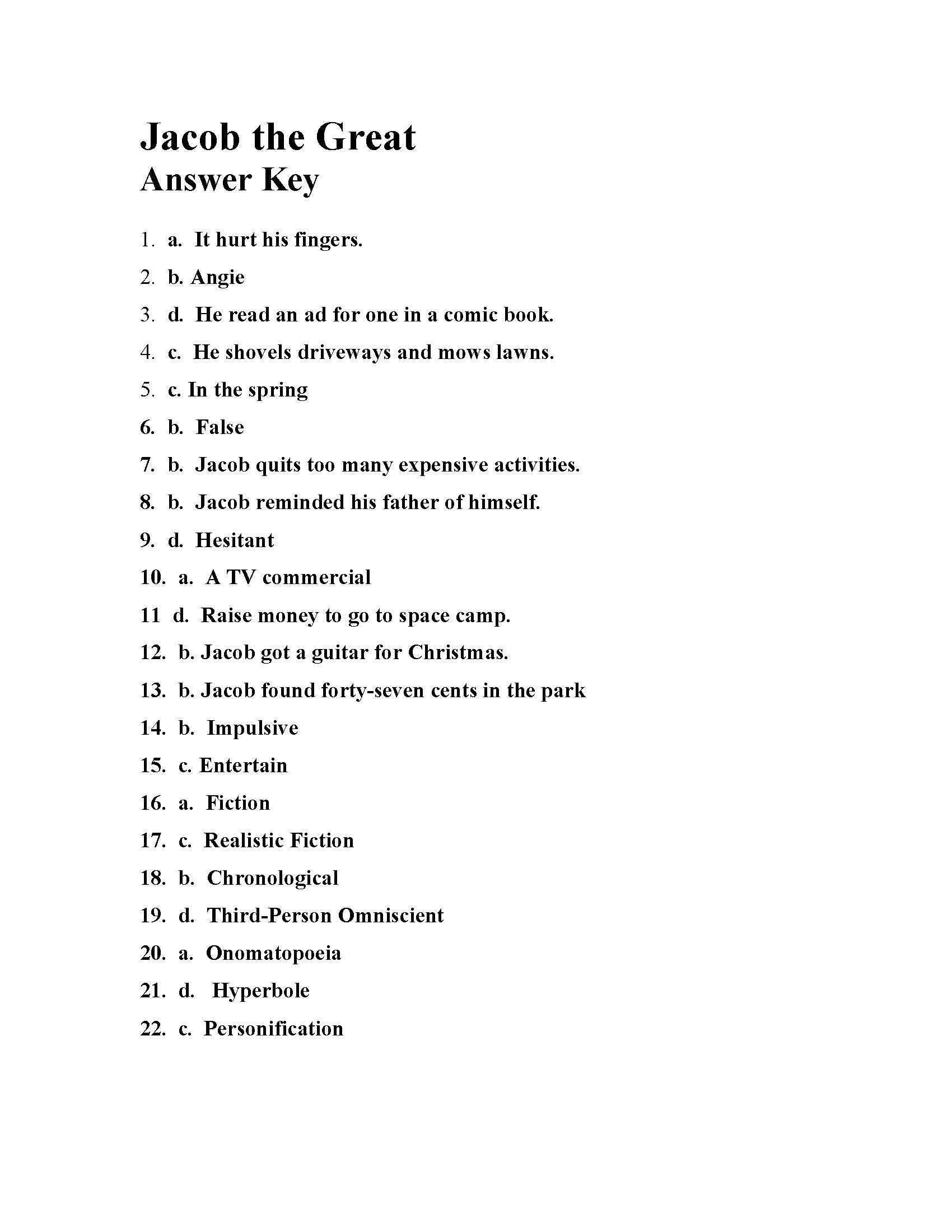 comprehension worksheets with answer key