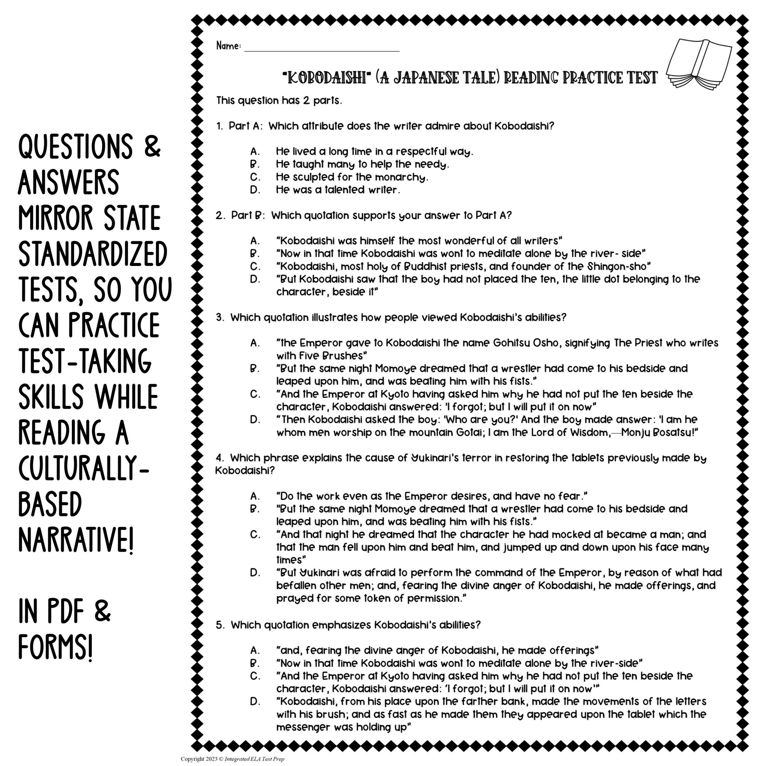 Reading Comprehension Passage And Questions Practice Test Informational Text Made By Teachers