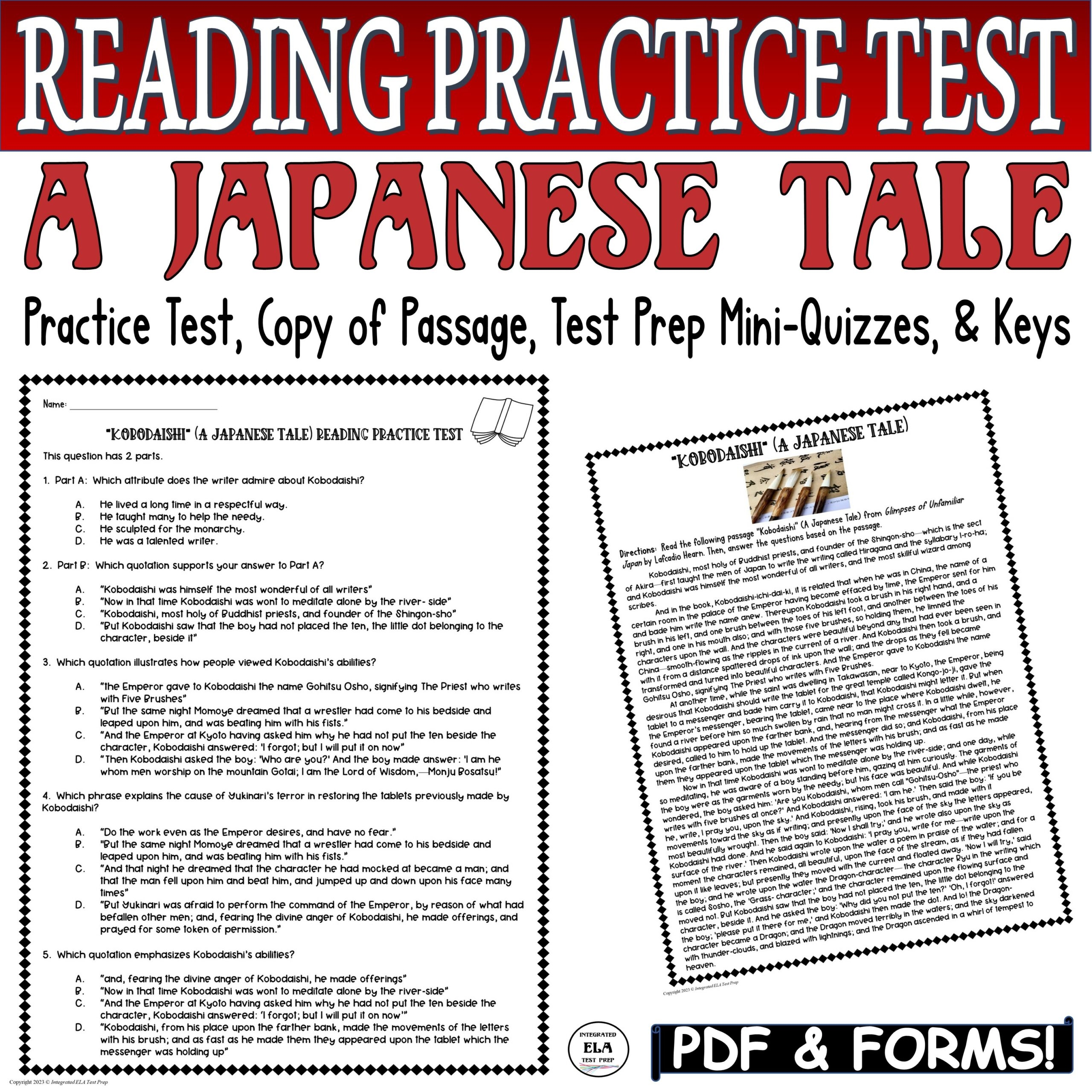 sample test for reading comprehension