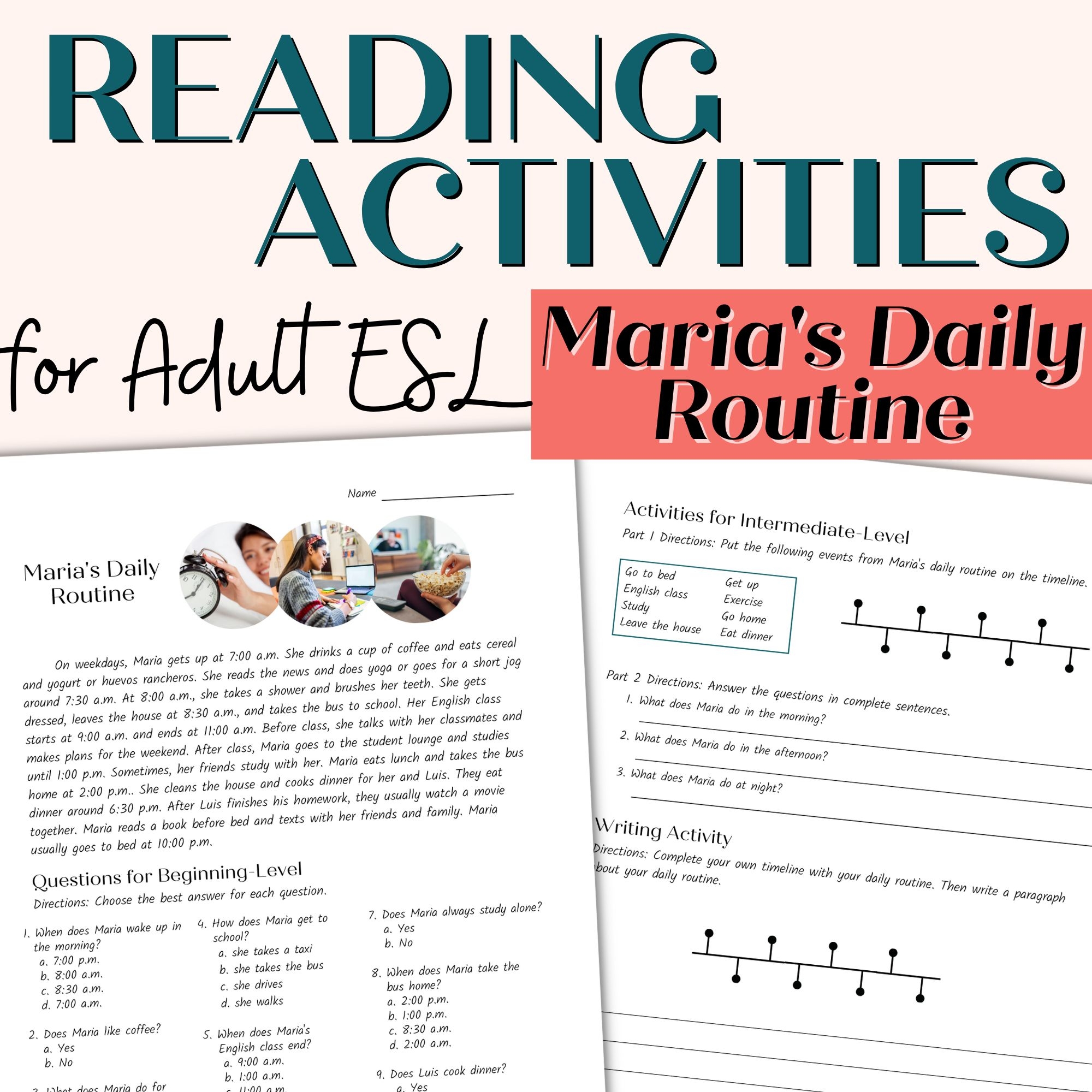 Reading Comprehension Passage For Beginner And Intermediate Adult ESL Meet Maria Classful