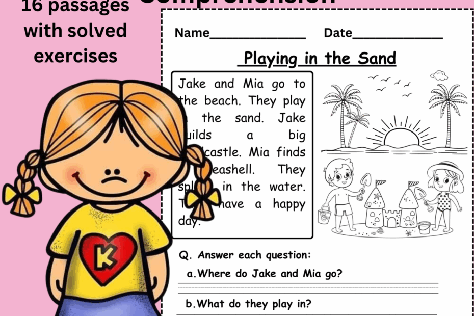 Reading Comprehension Passage For Kindergarten Level A Basic Level Free