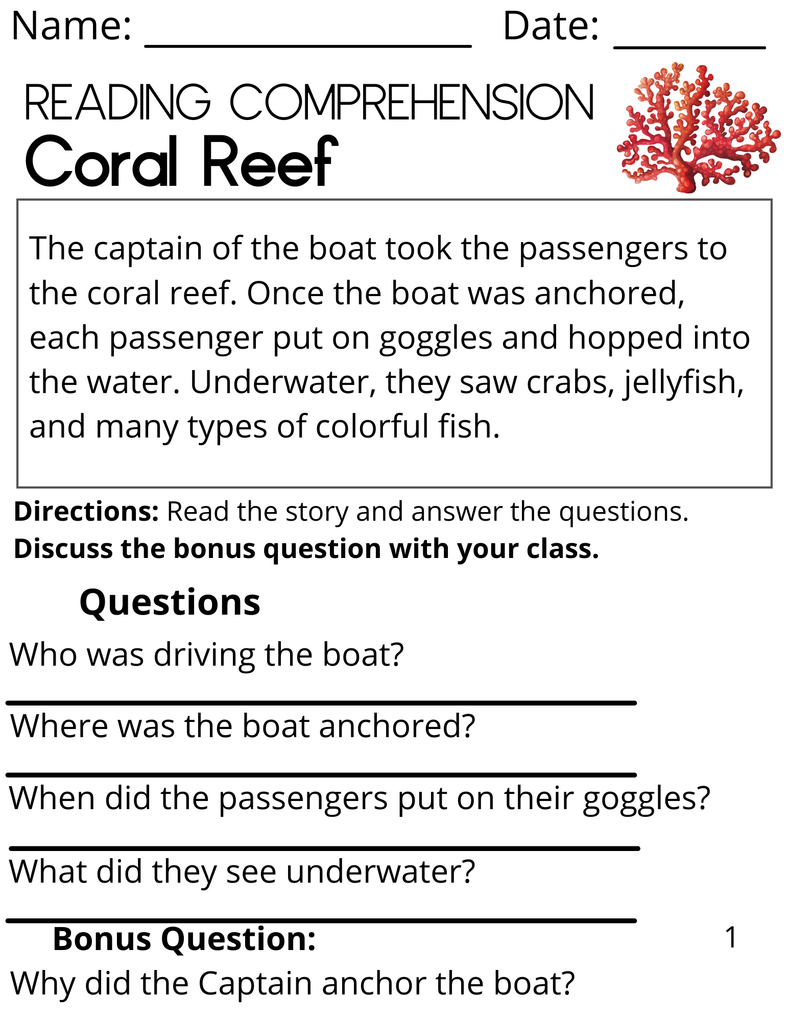 3rd grading reading comprehension worksheets