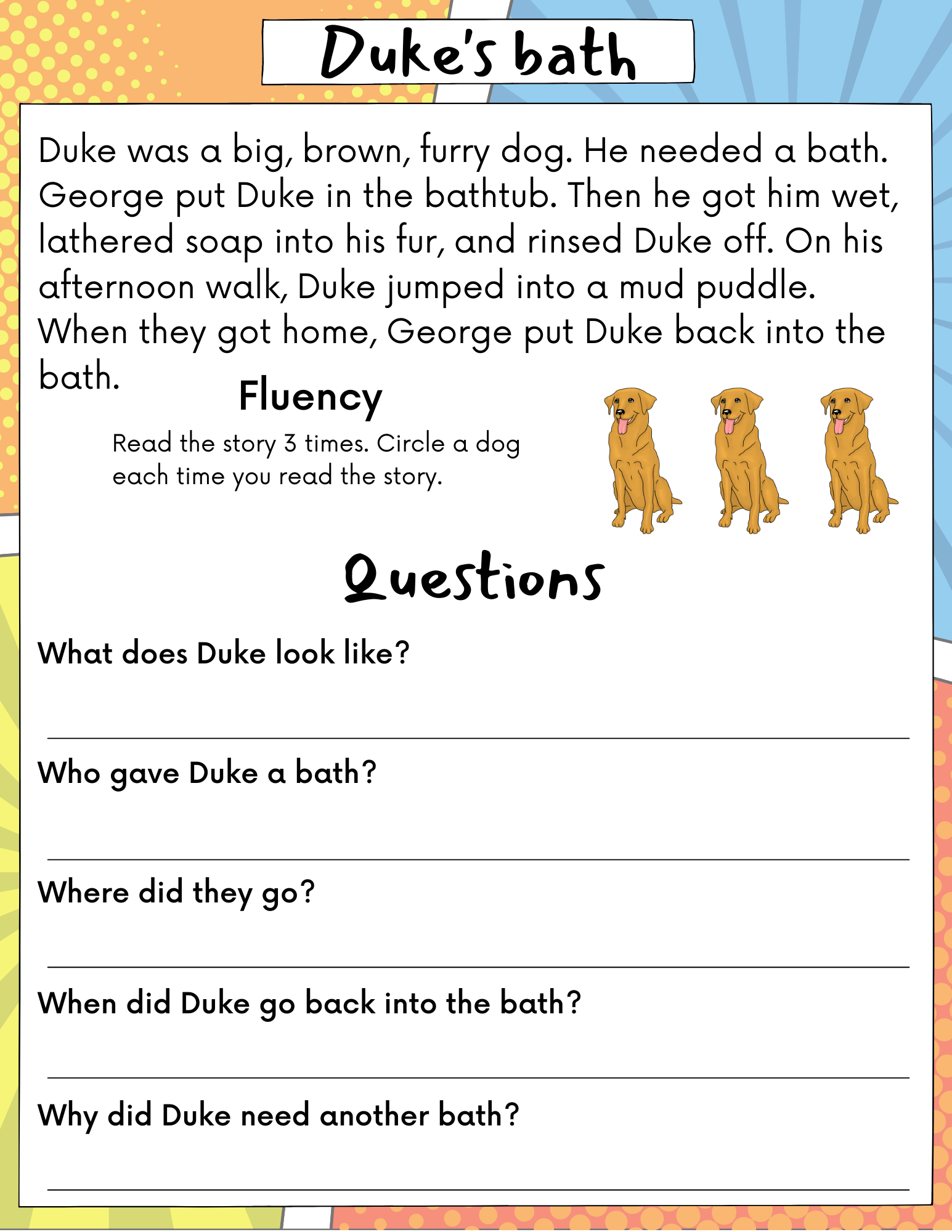 Reading Comprehension Passages 1st Through 3rd Grade Part 3 Made 