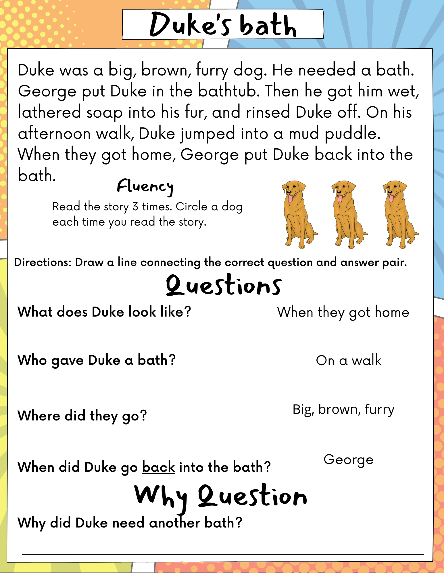 Reading Comprehension Passages 1st Through 3rd Grade Part 3 Made 