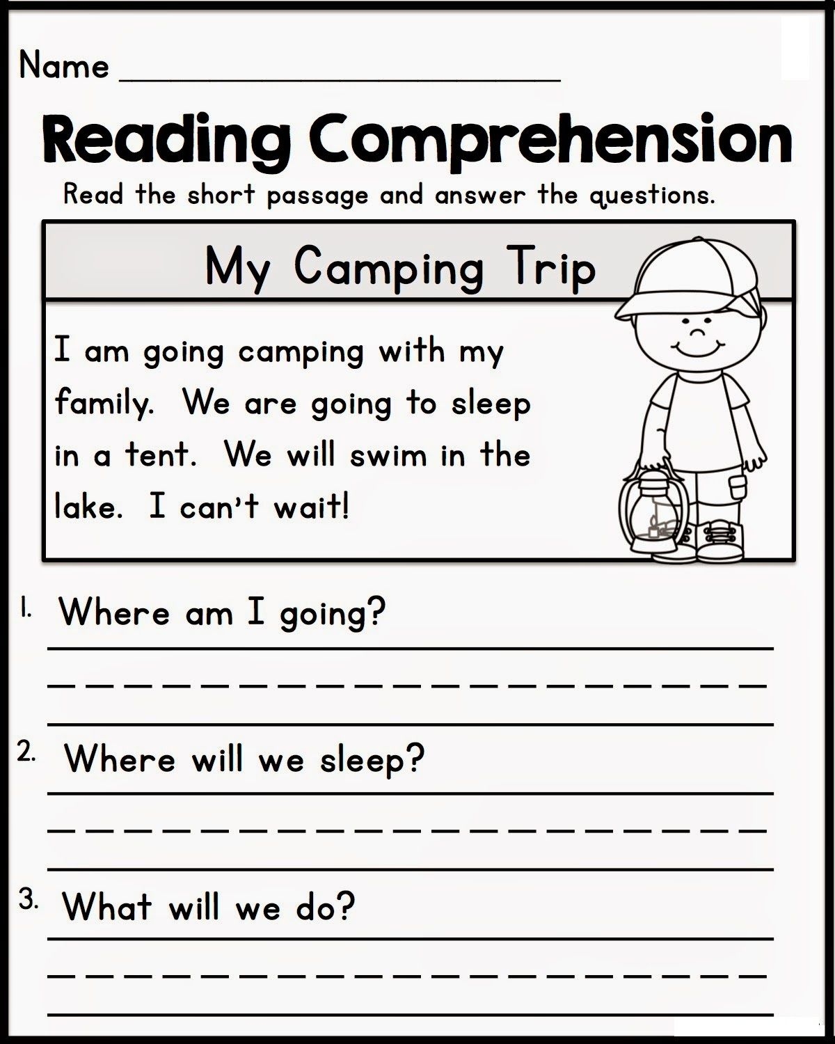reading comprehension worksheets for first graders
