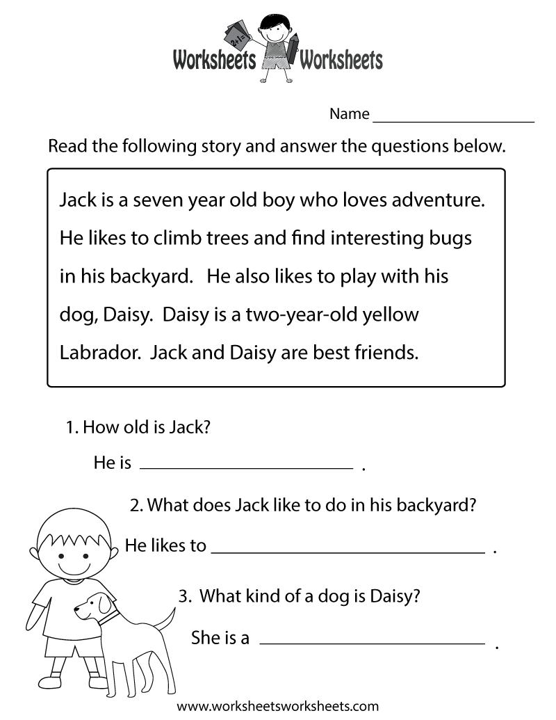 free printable reading comprehension workbooks