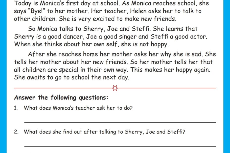 Reading Comprehension Worksheet Grade 3 Grade1to6