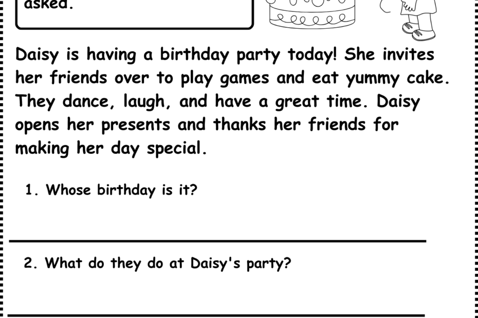 Reading Comprehension Worksheets Grade 1