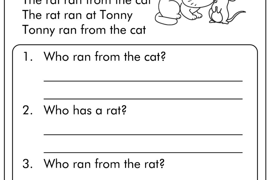 Reading Comprehension Worksheets Grade 1 English Created Resources Worksheets Library