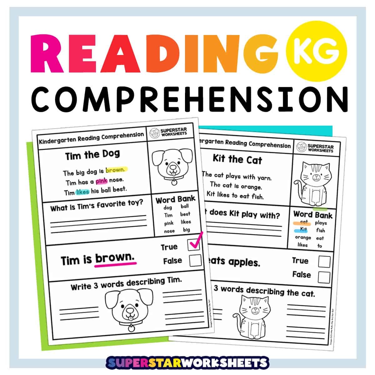 Reading Comprehension Worksheets Superstar Worksheets