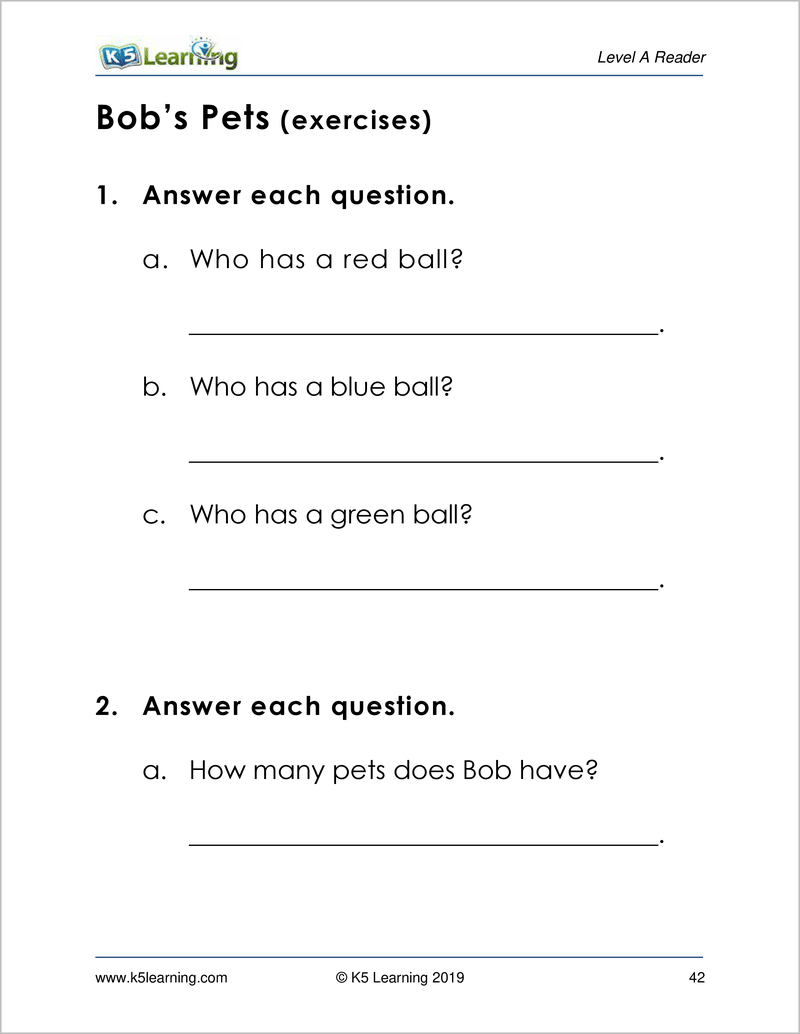 Reading Level A
