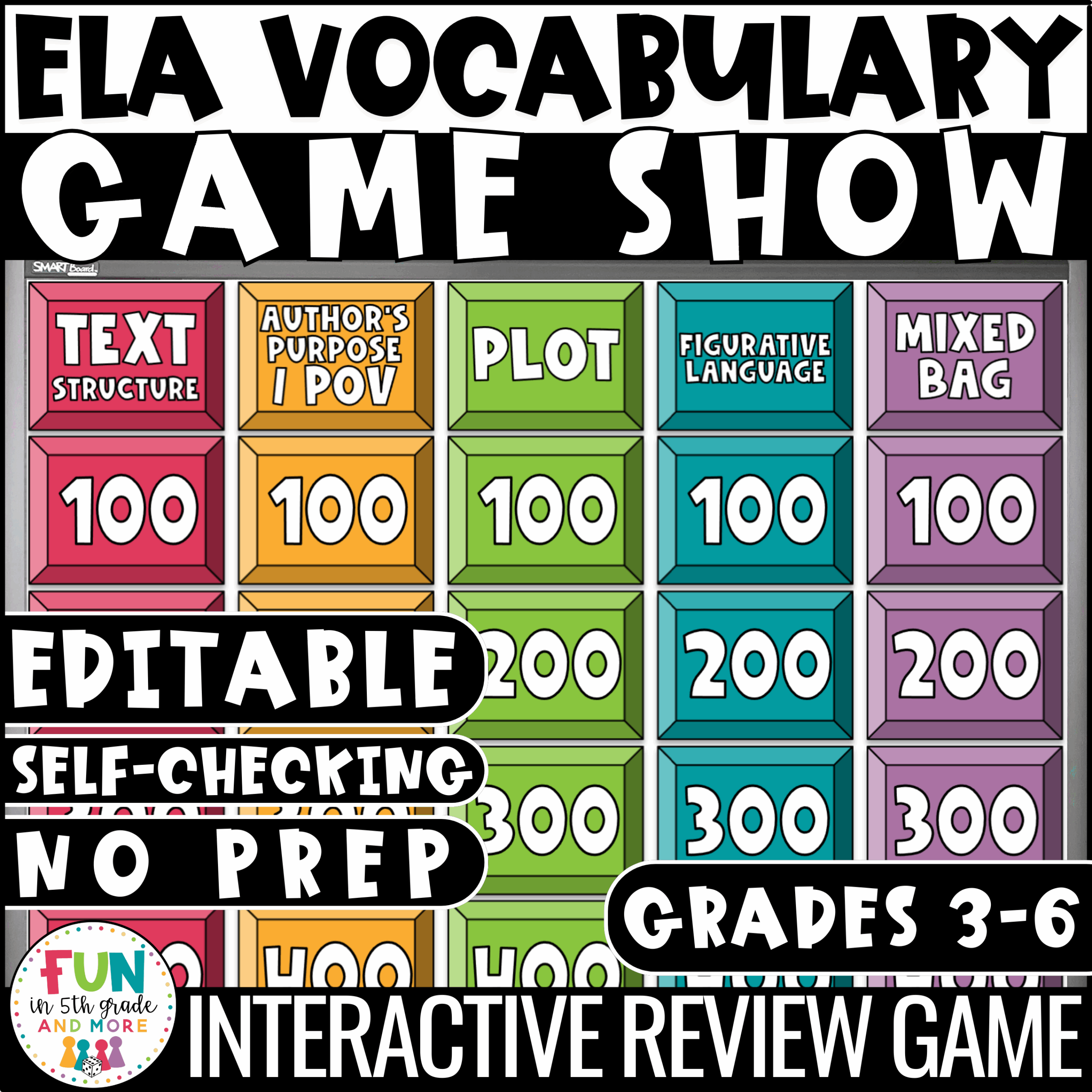 Reading Vocabulary Game Show Game Test Prep Review Game Fun In 