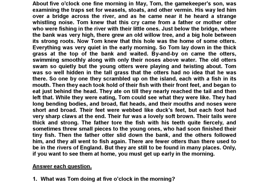 Reading Worksheets Fifth Grade Reading Worksheets