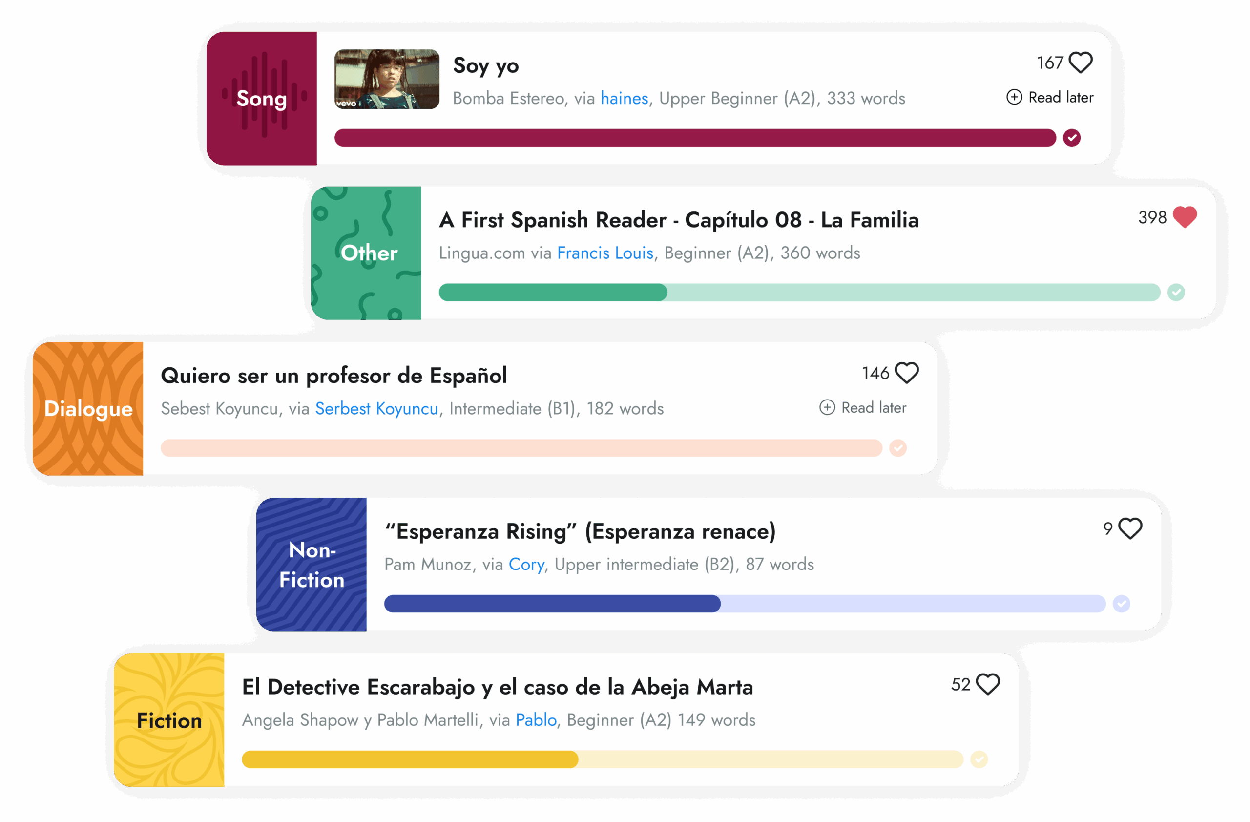 free spanish reading online