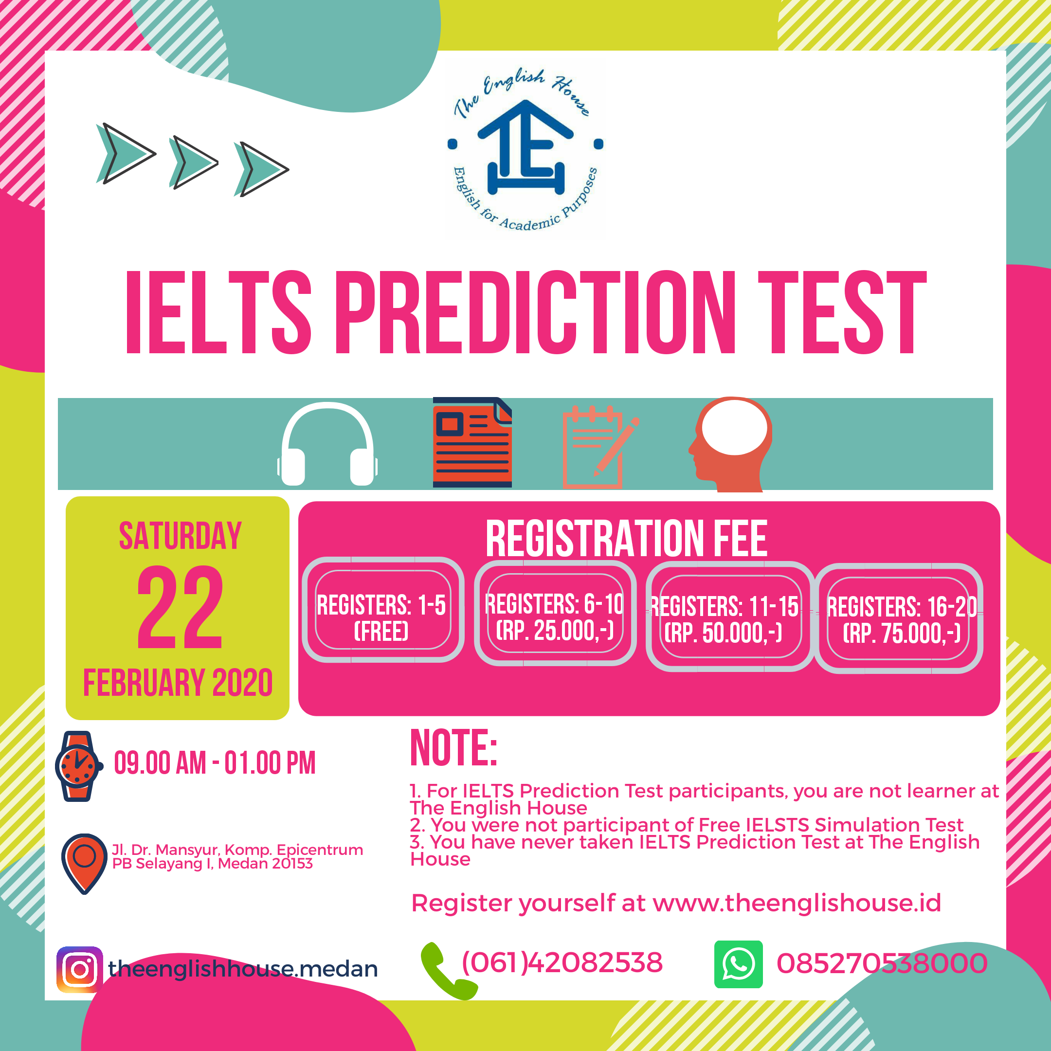 REGISTRATION FOR IELTS PREDICTION TEST THE ENGLISH HOUSE