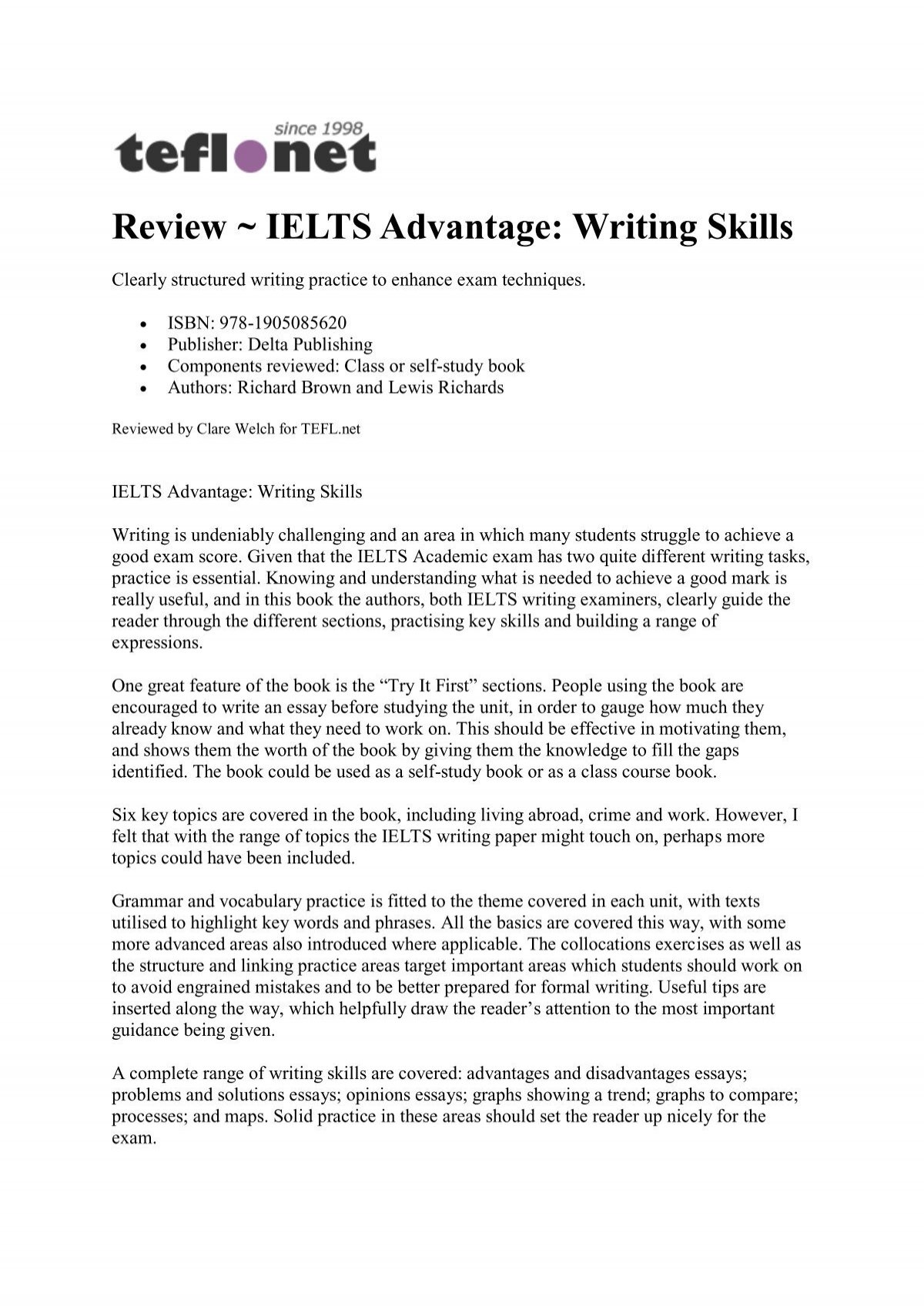 ielts advantage writing skill