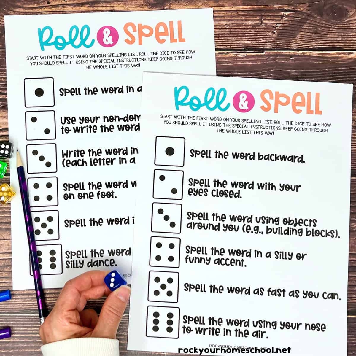 spelling word free printable